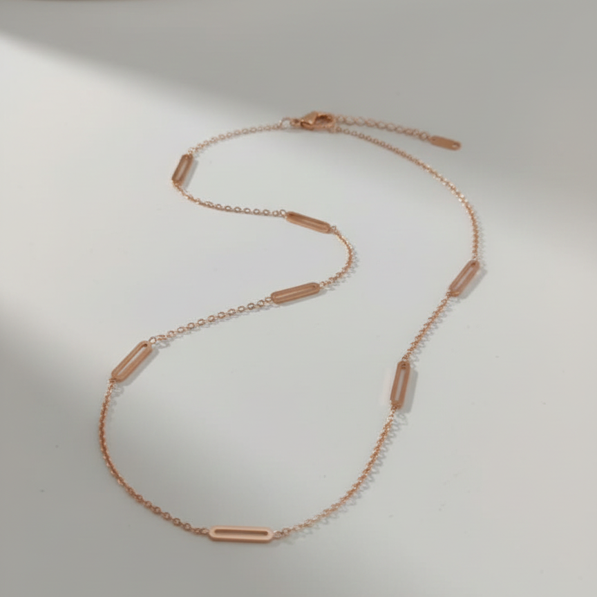 Minimalist Geometric Rose Gold Necklace