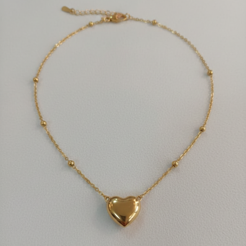 Gold-Tone Heart Pendant Necklace