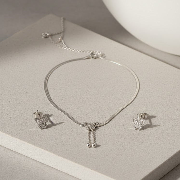 Butterfly Necklace and Earring Set