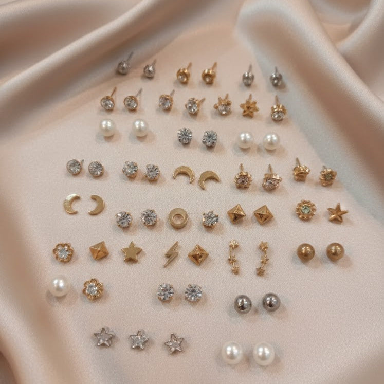 (15 Pieces) Pearl stud earrings
