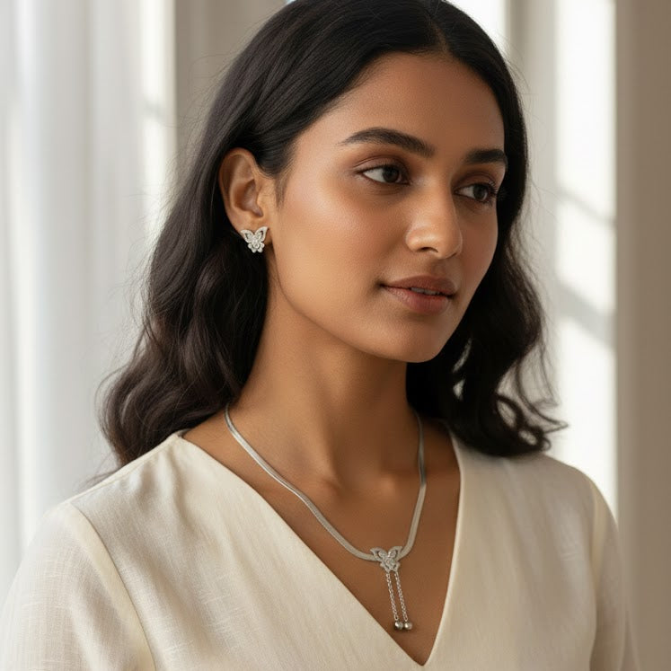 Butterfly Necklace and Earring Set