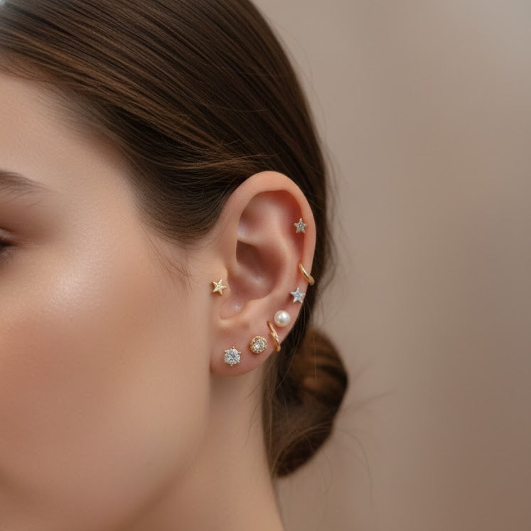 (15 Pieces) Pearl stud earrings